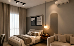 Bedroom with Feature wall paint