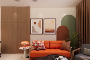 Living Room with feature wall